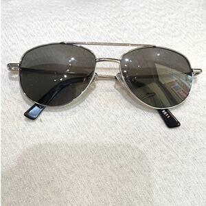 Zenni Sunglasses Aviator Silver Tone Frame Gray Lenses